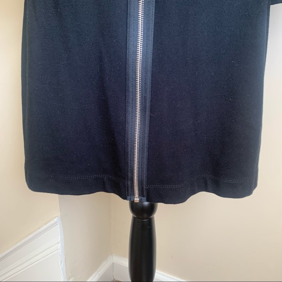 Theory Susan Classical Front Zip Bodycon Dress Black Sz 10 - Picture 7 of 16